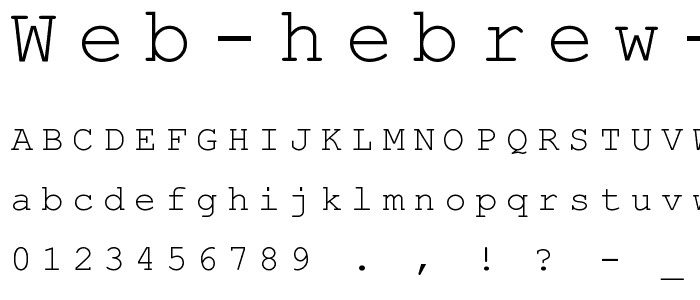 Web Hebrew Monospace font