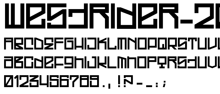 Westrider 2057FreehandProfit font