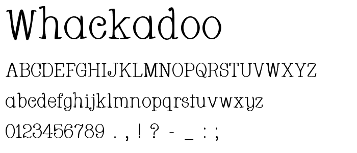 Whackadoo font