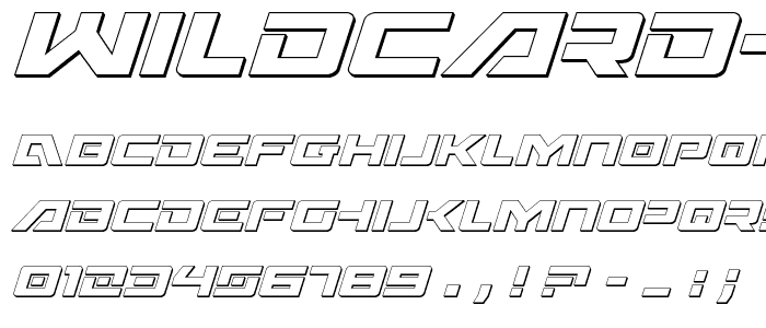 Wildcard 3D Italic font