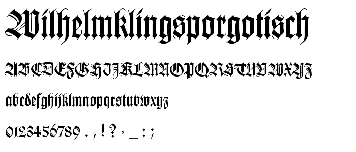 WilhelmKlingsporGotisch font