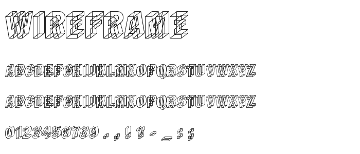 Wireframe font