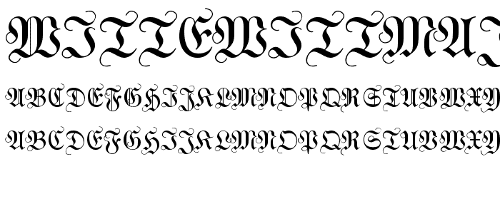 WittewittMajuscles-Flourish font