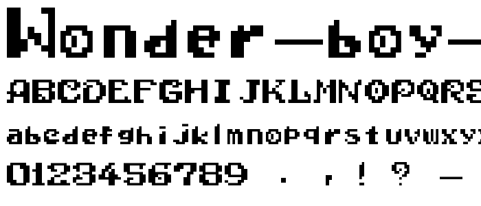 Wonder Boy In Monster World font