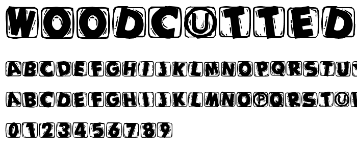 WoodcuttedCapsBlack font