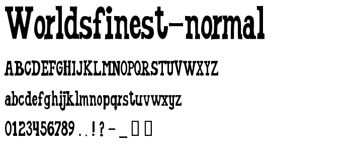 WorldsFinest Normal font