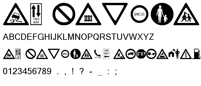 wmroadsigns font