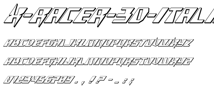 X Racer 3D Italic font