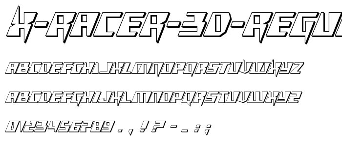 X Racer 3D Regular font