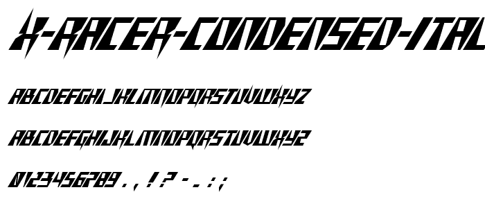 X Racer Condensed Italic police