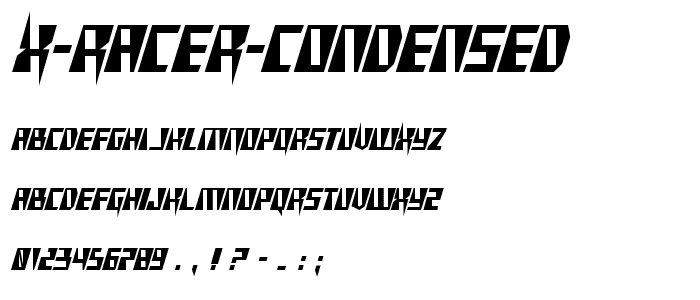 X Racer Condensed font