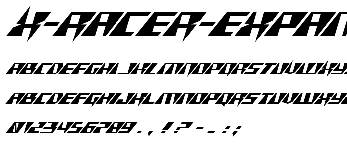 X Racer Expanded Italic police