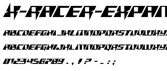 X Racer Expanded font