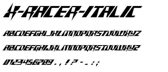 X Racer Italic police