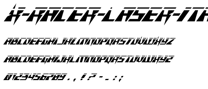 X Racer Laser Italic police