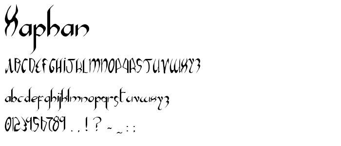 Xaphan font