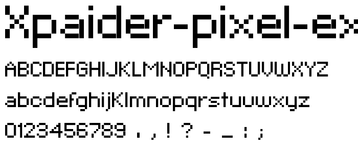 xpaider pixel explosion 02 font