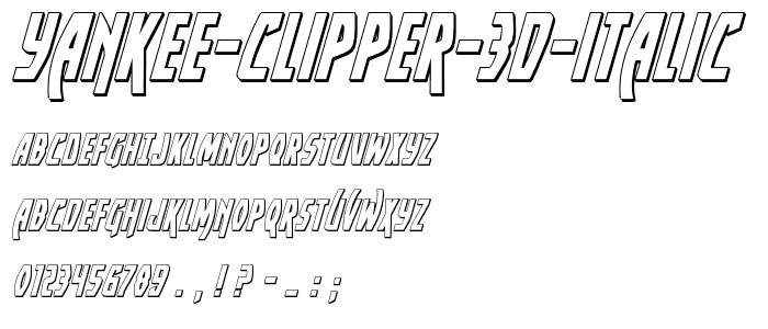 Yankee Clipper 3D Italic font