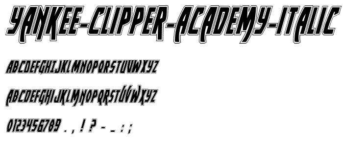 Yankee Clipper Academy Italic police