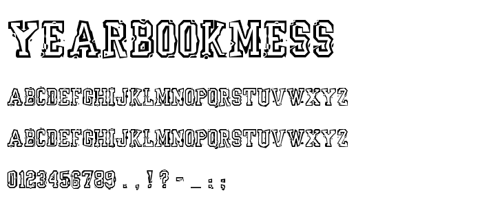 YearBookMess font