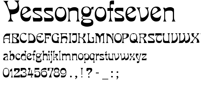 Yes:SongOfSeven font