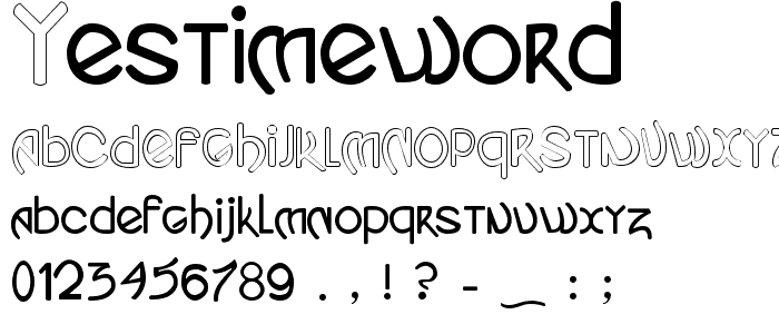 Yes:TimeWord font