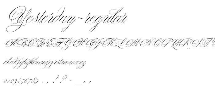Yesterday-Regular font
