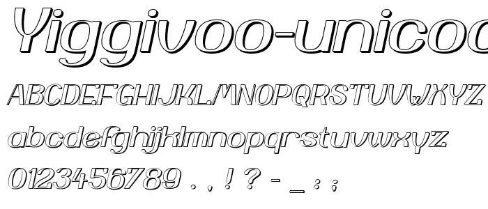 Yiggivoo Unicode 3D Italic font