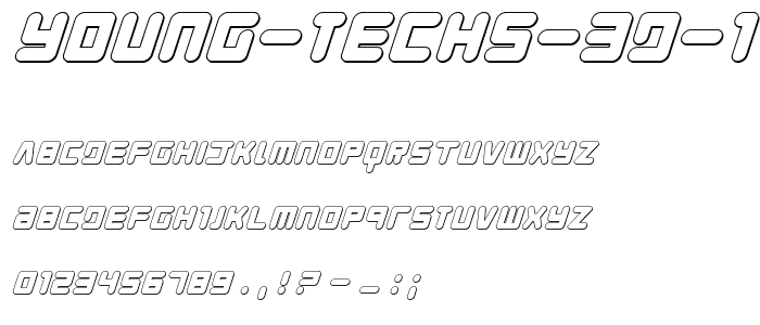 Young Techs 3D Italic police