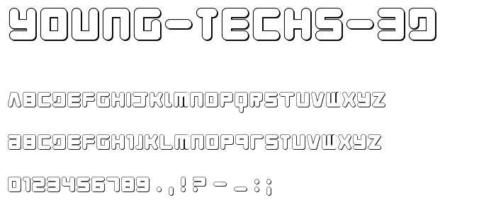 Young Techs 3D font