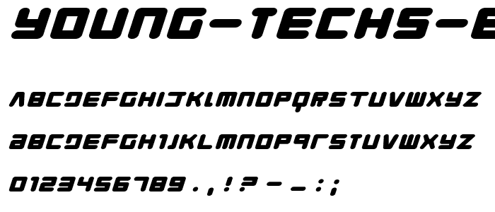 Young Techs Expanded Italic font