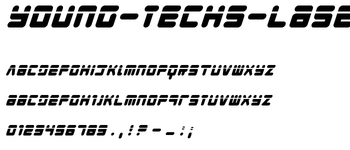 Young Techs Laser Italic font