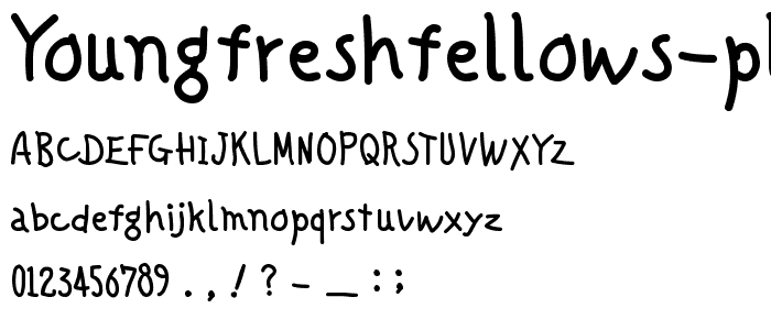 YoungFreshFellows Plane font