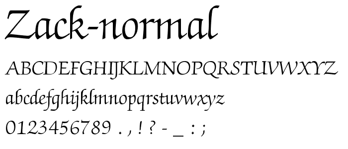 Zack Normal font