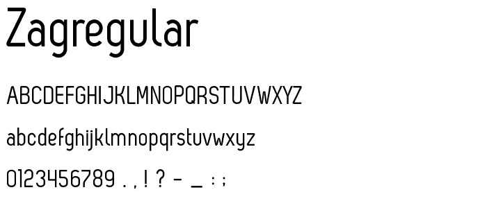 ZagRegular font