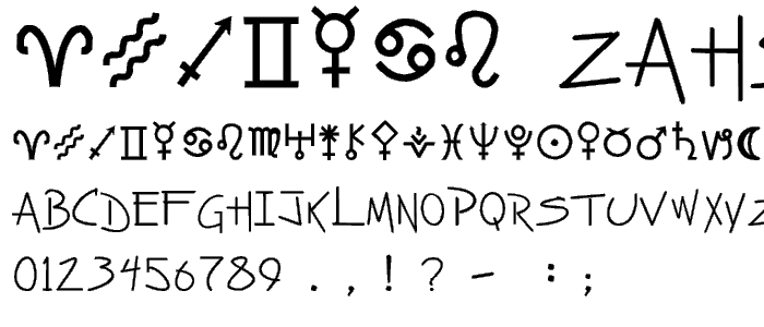 Zahstrology font