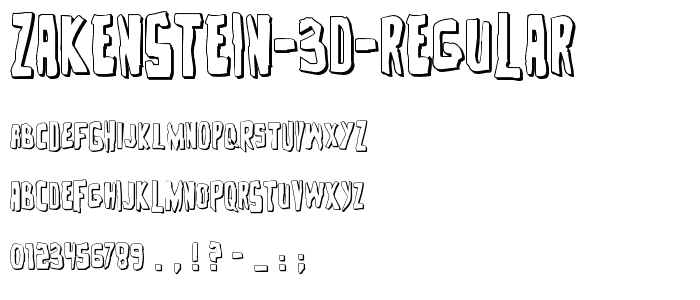Zakenstein 3D Regular font