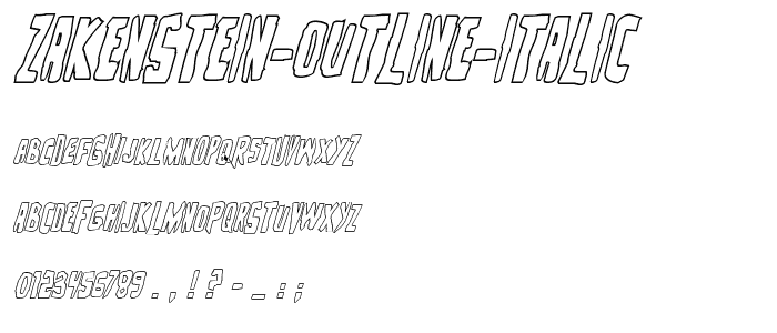 Zakenstein Outline Italic font