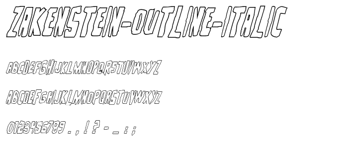 Zakenstein Outline Italic police