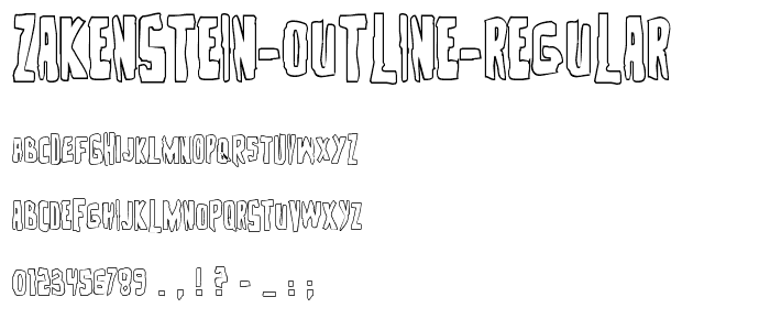 Zakenstein Outline Regular font