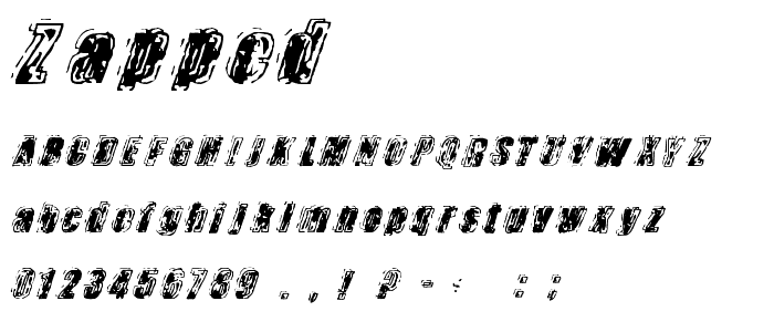 Zapped font