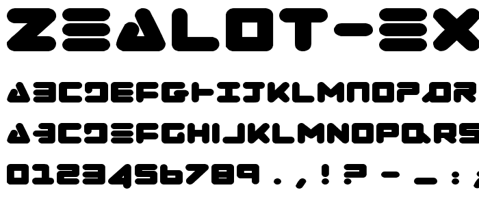 Zealot Expanded font