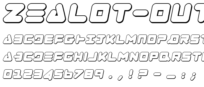 Zealot Outline Italic font