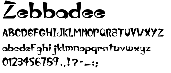 Zebbadee font