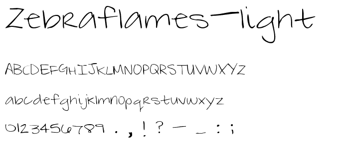 ZebraFlames Light font