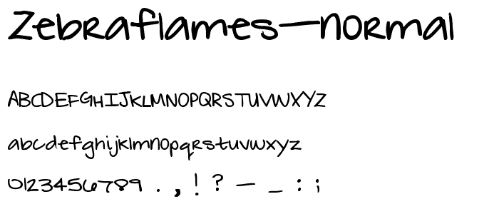 ZebraFlames Normal font