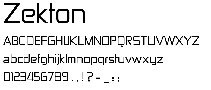 Zekton font