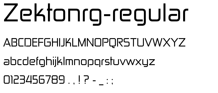 ZektonRg Regular font
