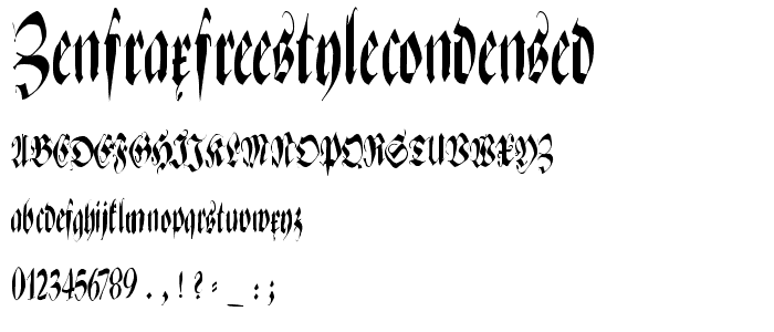 ZenFraxFreestyleCondensed font