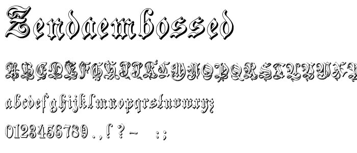 ZendaEmbossed font